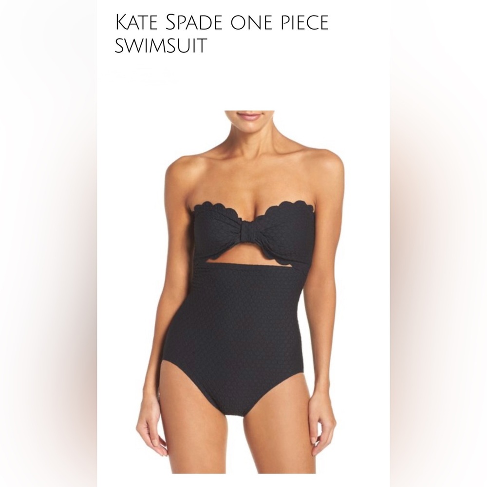 Kate Spade Scalloped Bandeau One Piece Swimsuit